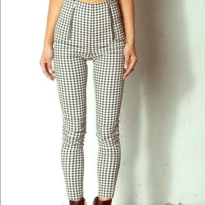 I AM GIA :: black and white check pants